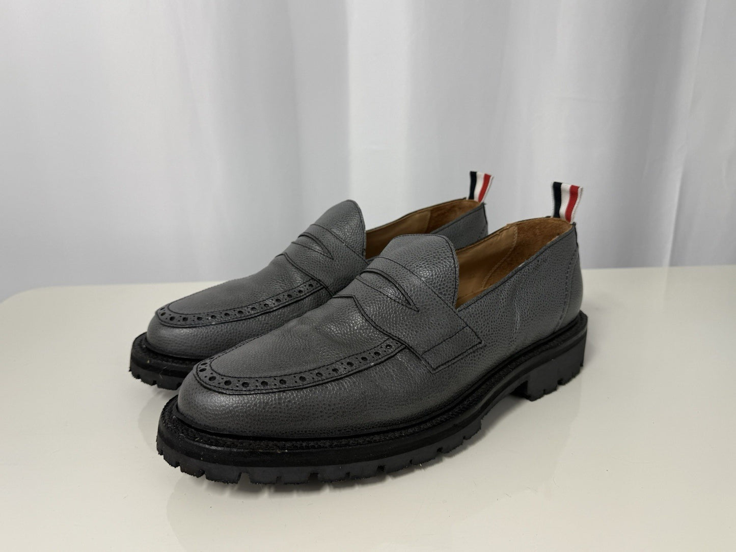 Thom Browne Men's Pebbled Penny Loafer With Hiking Sole