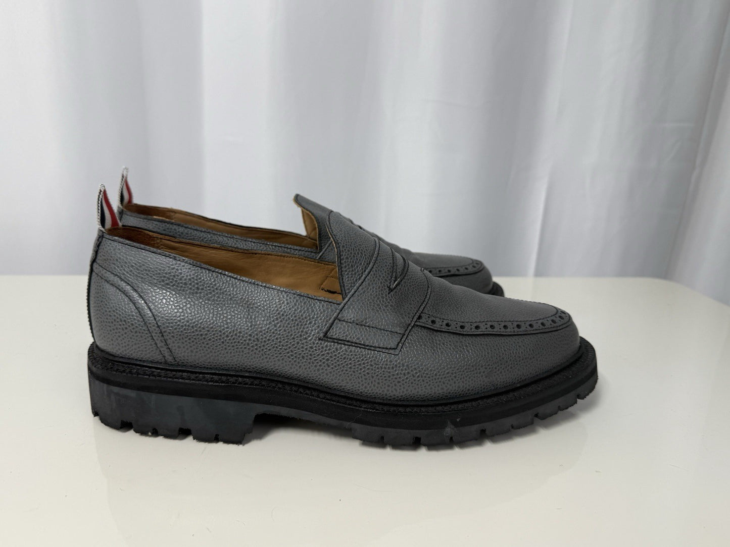 Thom Browne Men's Pebbled Penny Loafer With Hiking Sole
