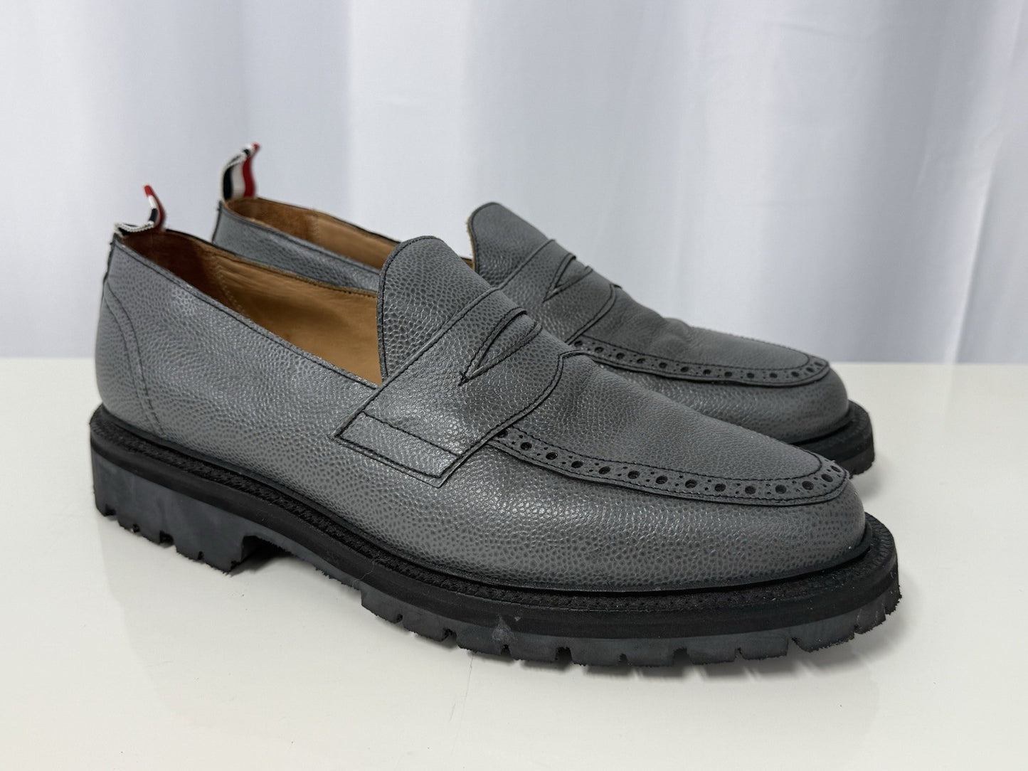 Thom Browne Men's Pebbled Penny Loafer With Hiking Sole