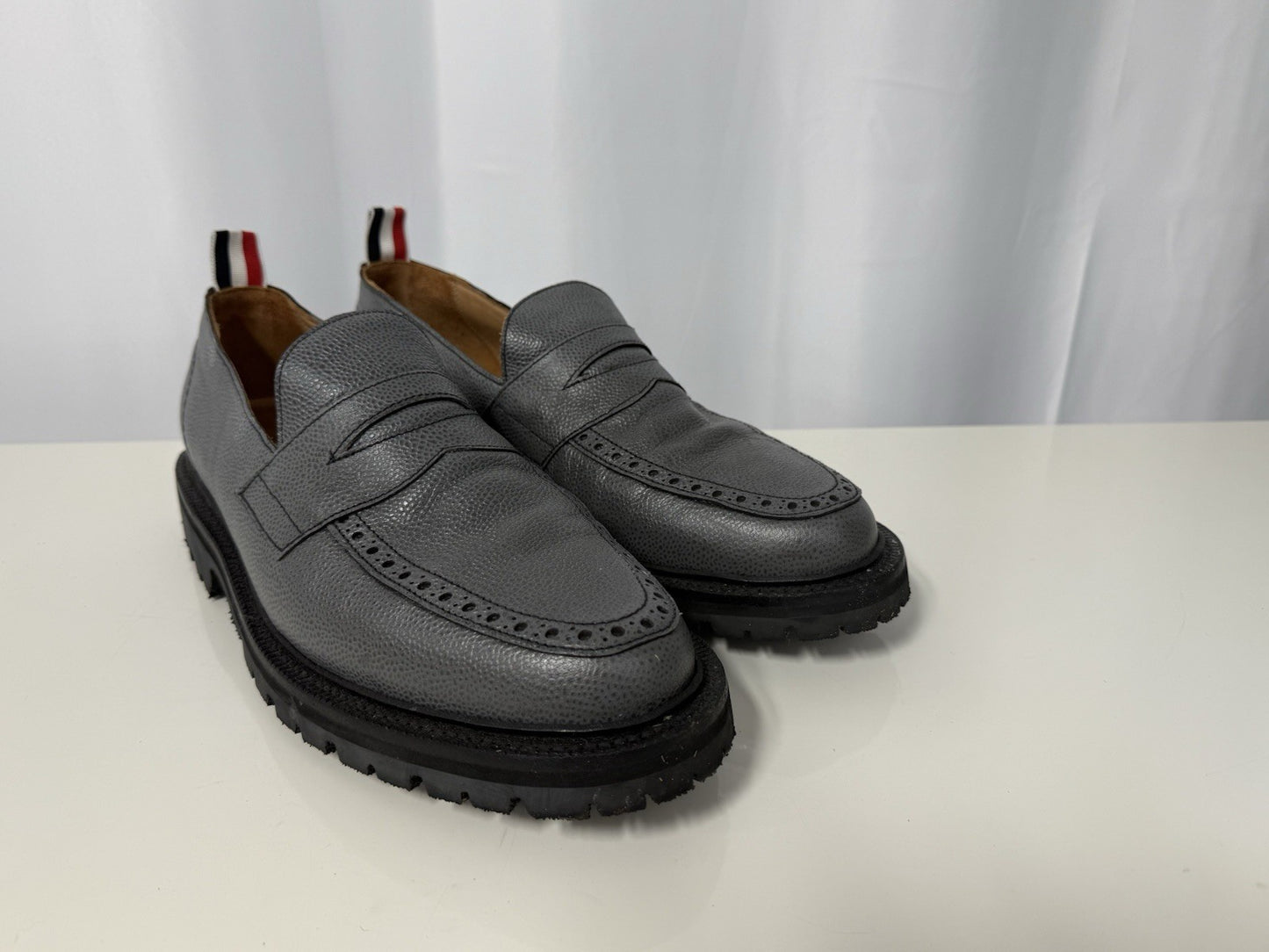 Thom Browne Men's Pebbled Penny Loafer With Hiking Sole