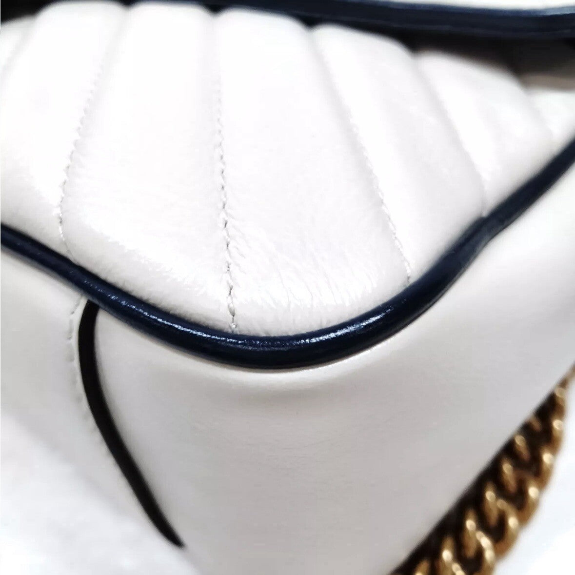 Gucci Shoulder Bag GG Marmont White Leather 3253211