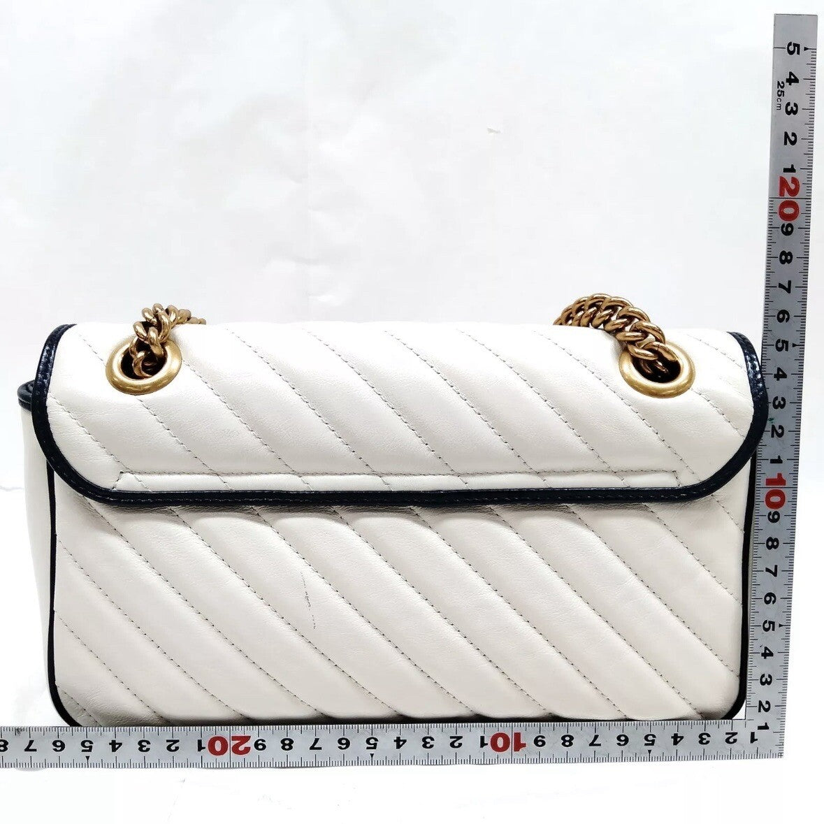 Gucci Shoulder Bag GG Marmont White Leather 3253211