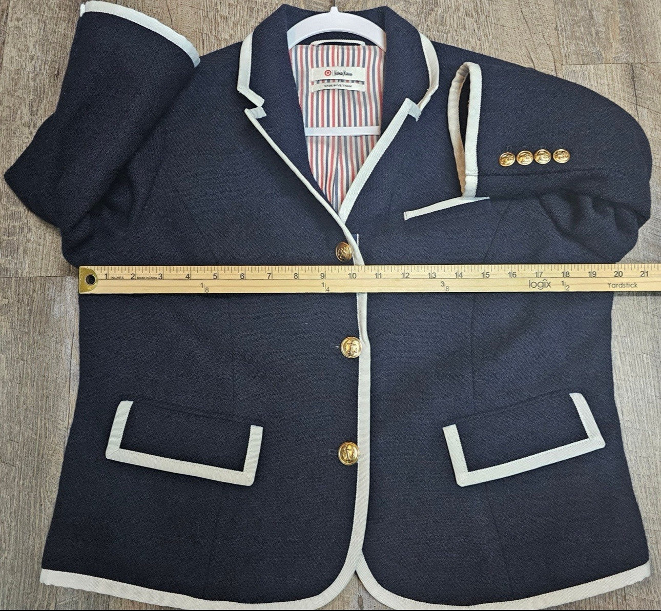 Thom Browne Neiman Marcus Target Navy Wool Blazer Jacket Women's XL NWT