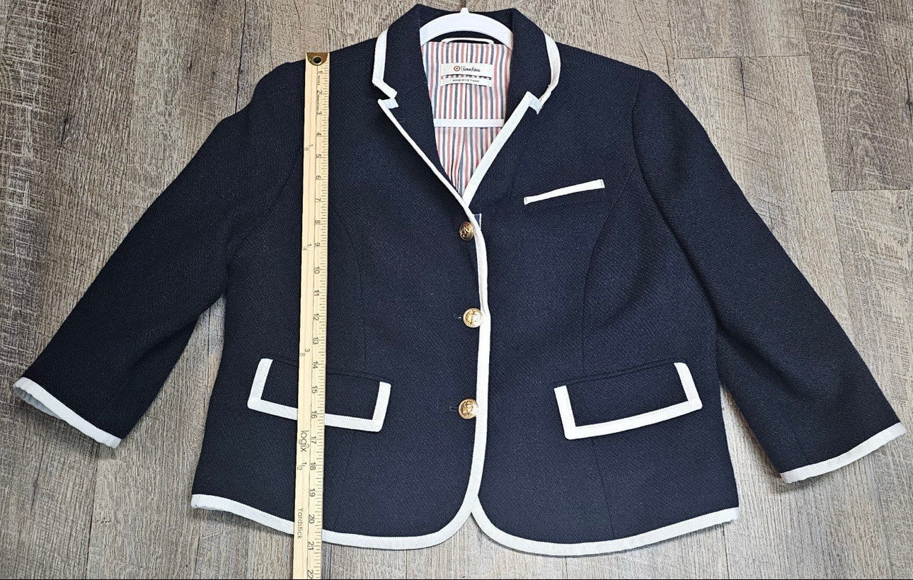 Thom Browne Neiman Marcus Target Navy Wool Blazer Jacket Women's XL NWT